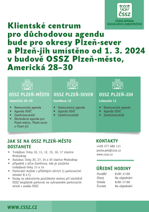 Informace OSSZ o přesunu přepážek klientských center 1
